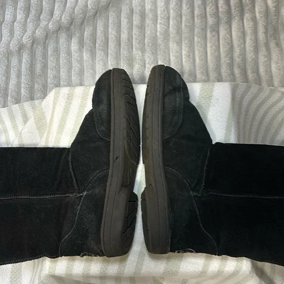 BEAR PAW Black Classic Snow Winter Boots Women’s Size 10 Black Faux Fur Lining - Picture 15 of 16